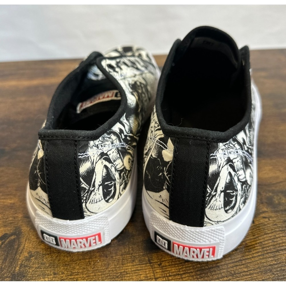 DC x Marvel Deadpool DP Manual Skate Shoe Black White Comic Men's 11.5 *No Laces - Picture 6 of 15